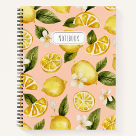 Watercolor Lemon Muster Notebook Notizblock
