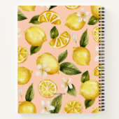 Watercolor Lemon Muster Notebook Notizblock (Rückseite)