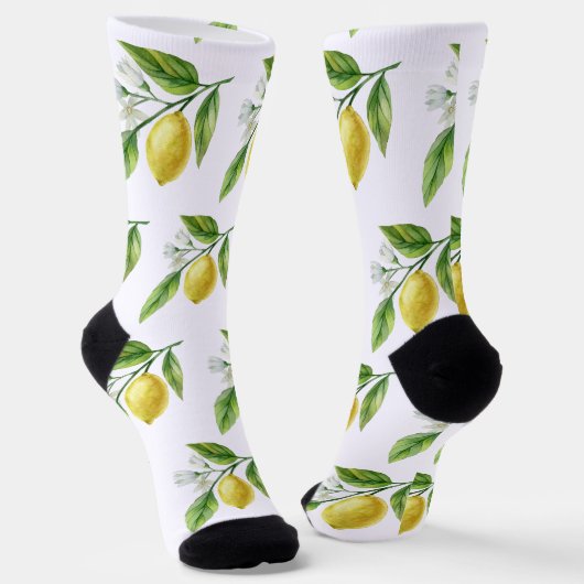 Watercolor Lemon Pattern Socks Socken (Gewinkelt)