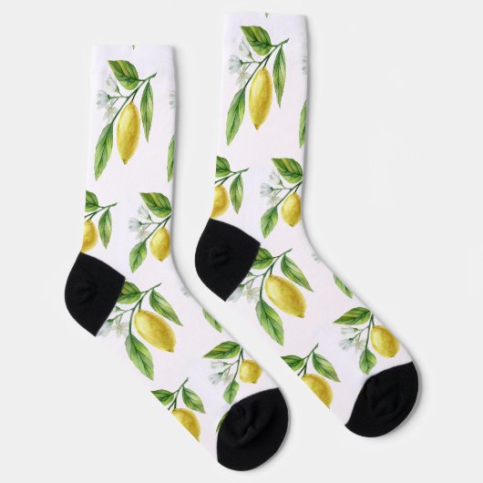 Watercolor Lemon Pattern Socks Socken (Rechts)