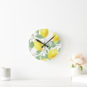 Watercolor Lemon Runde Wanduhr (Zuhause)