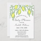 Watercolor Lemon Summer Baby Dusche Einladung (Vorderseite)