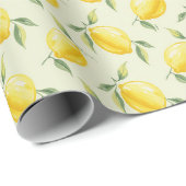 Watercolor Lemon Summer Pattern Geschenkpapier (Rolleneckpunkt)