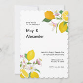 Watercolor Lemon Thema Hochzeit Einladung (Vorderseite)