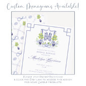 Watercolor Lemon Tree Monogram Crest Einladung