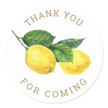 Watercolor Lemon Vielen Dank | Citrus Baby Shower