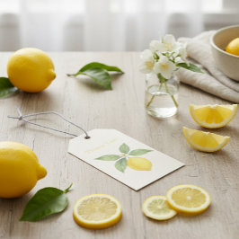 Watercolor Lemon Vielen Dank Geschenkanhänger