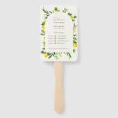 Watercolor Lemon Wedding Ceremony Program Fan Fächer (Rückseite)