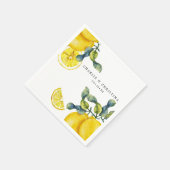 Watercolor Lemon Wedding Paper Serviette (Ecke)
