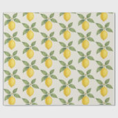 Watercolor Lemon Wrapping Paper Geschenkpapier (Flach)