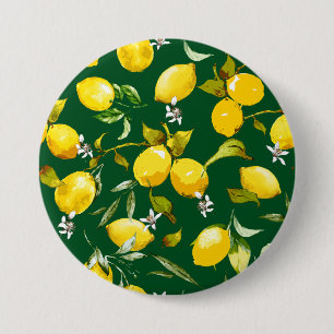 Watercolor lemons 9 button