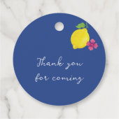 WATERCOLOR LEMONS BLAUE TILES GESCHENKANHÄNGER (Rückseite)