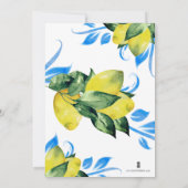 Watercolor Lemons Engagement Party Einladung (Rückseite)