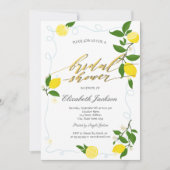 Watercolor Lemons Frame Bridal Shower  Einladung (Vorderseite)