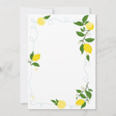 Watercolor Lemons Frame Bridal Shower  Einladung (Rückseite)