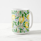 Watercolor lemons fruit kaffeetasse (VorderseiteRechts)