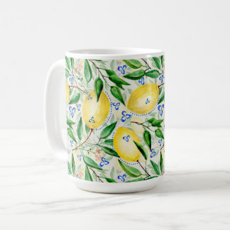 Watercolor lemons fruit kaffeetasse