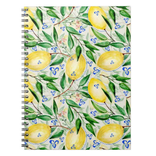 Watercolor lemons fruit notizblock (Vorderseite)