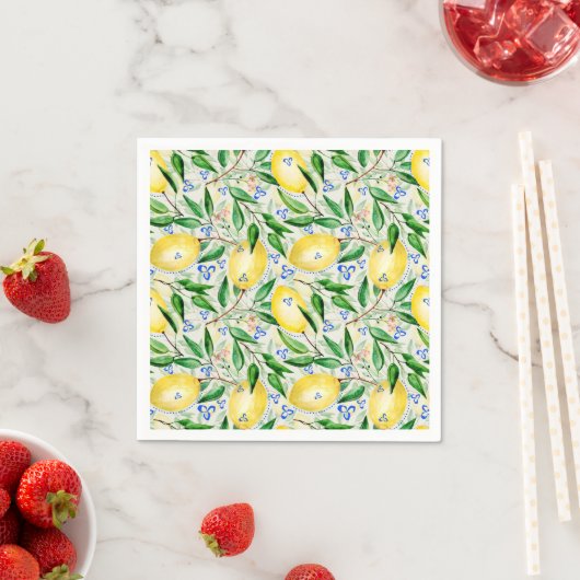 Watercolor lemons fruit serviette (Beispiel)