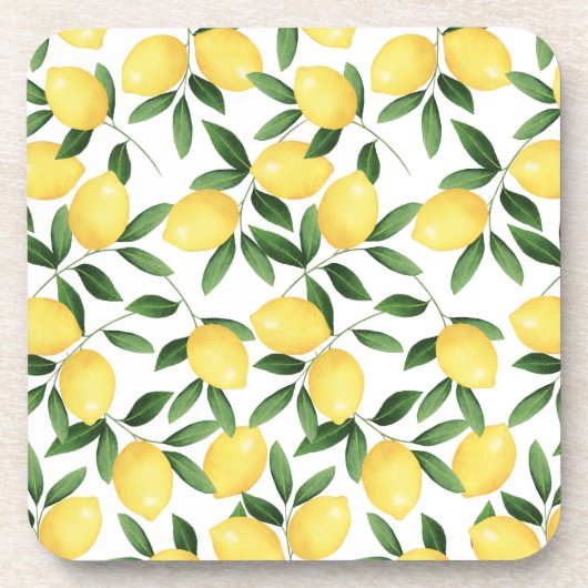 WATERCOLOR LEMONS GETRÄNKEUNTERSETZER (Vorderseite)