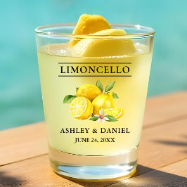 Watercolor Lemons Greenerity Wedding Limoncello Schnapsglas