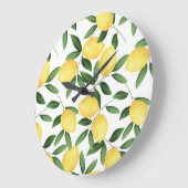 WATERCOLOR LEMONS GROßE WANDUHR (Winkel)