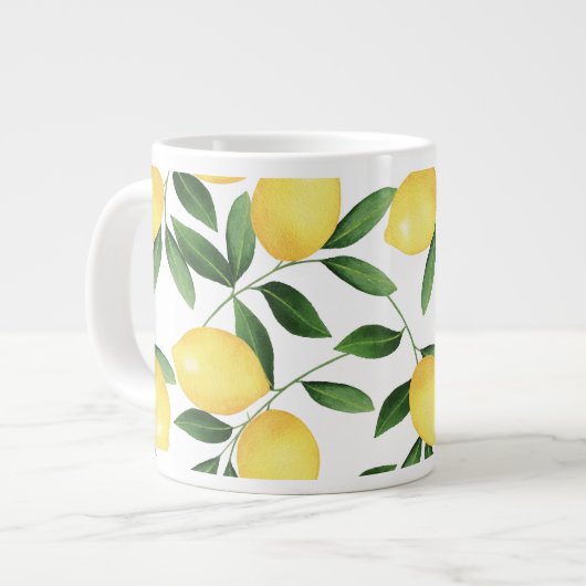 WATERCOLOR LEMONS Jumbo-Tasse (Vorderseite Links)