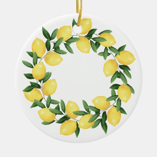 WATERCOLOR LEMONS KERAMIK ORNAMENT (Vorne)