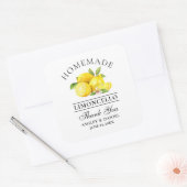 Watercolor Lemons Limoncello Wedding Danke Quadratischer Aufkleber (Umschlag)