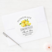 Watercolor Lemons Limoncello Wedding Danke Runder Aufkleber (Umschlag)