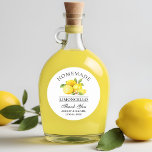 Watercolor Lemons Limoncello Wedding Danke Runder Aufkleber<br><div class="desc">Elegante Watercolor Lemons hausgemachte Limoncello Hochzeit Danke Stickers</div>