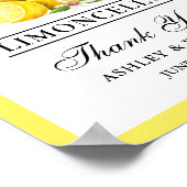 Watercolor Lemons Limoncello Wedding Poster (Ecke)