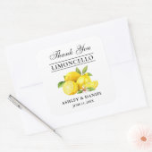 Watercolor Lemons Limoncello Wedding Quadratischer Aufkleber (Umschlag)