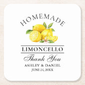 Watercolor Lemons Limoncello Wedding Rechteckiger Pappuntersetzer (Vorderseite)