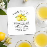 Watercolor Lemons Limoncello Wedding Rechteckiger Pappuntersetzer<br><div class="desc">Elegant Watercolor Lemons Greenerity Homemade Limoncello Hochzeit Vielen Dank Untersetzer</div>