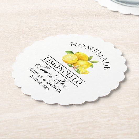 Watercolor Lemons Limoncello Wedding Untersetzer (angewinkelt)