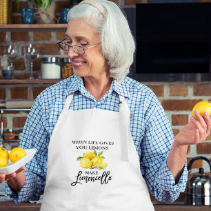 Watercolor Lemons Modern Brush Script Limoncello Schürze