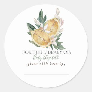 Watercolor Lemons Pregnancy Runder Aufkleber