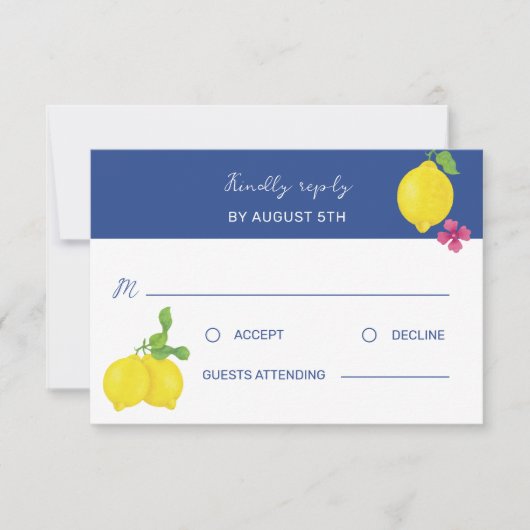 WATERCOLOR LEMONS RSVP CARD (Vorderseite)