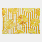 Watercolor Lemons & Stripes Geschirrtuch (Horizontal)