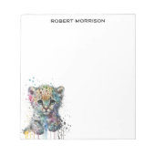 Watercolor Leopard Sophisticated Notepad Notizblock (Vorderseite)