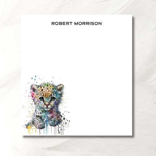 Watercolor Leopard Sophisticated Notepad Notizblock