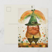 Watercolor Leprechaun Whimsical St. Patrick's Day Postkarte (Vorne/Hinten)