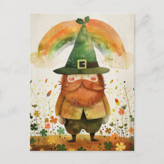 Watercolor Leprechaun Whimsical St. Patrick's Day Postkarte