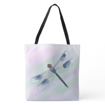 Watercolor-Libelle ganz über Druck-Taschen-Tasche
