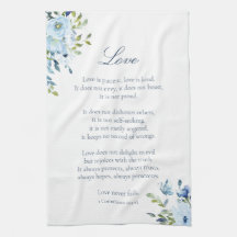 Watercolor-Liebe ist geduldige blaue weiße Küche