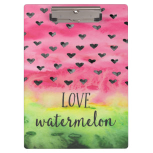 Watercolor-Liebe-Wassermelone-Herzen Klemmbrett