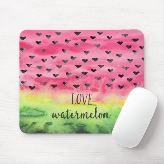 Watercolor-Liebe-Wassermelone-Herzen Mousepad (Mit Mouse)