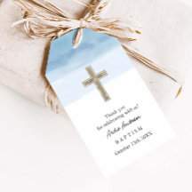 Watercolor Light Blue Boy Taufe Christening