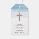Watercolor Light Blue Boy Taufe Christening Geschenkanhänger (Vorderseite)